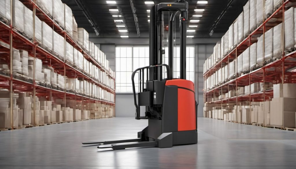 Reach truck parked safely for 3 day novice operator training
